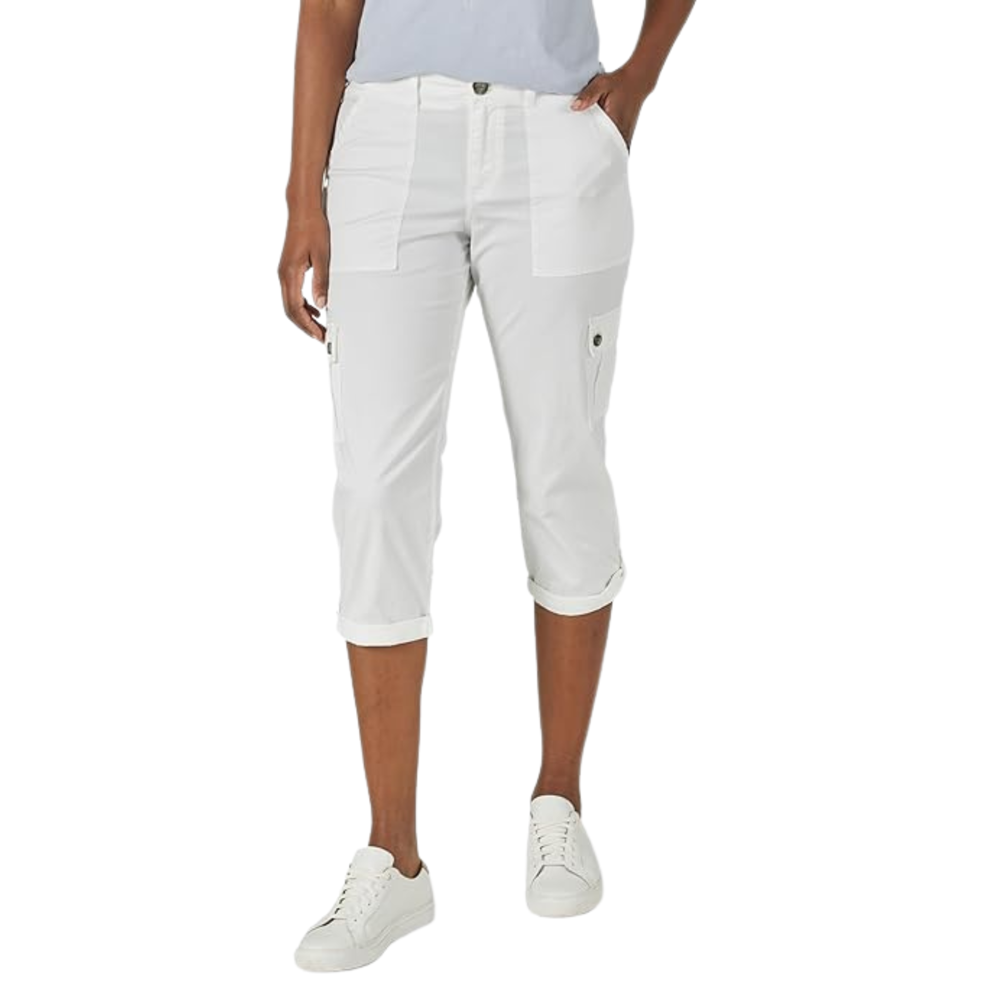 Comfortable And Casual Utility Capri Pants With Pockets For Women