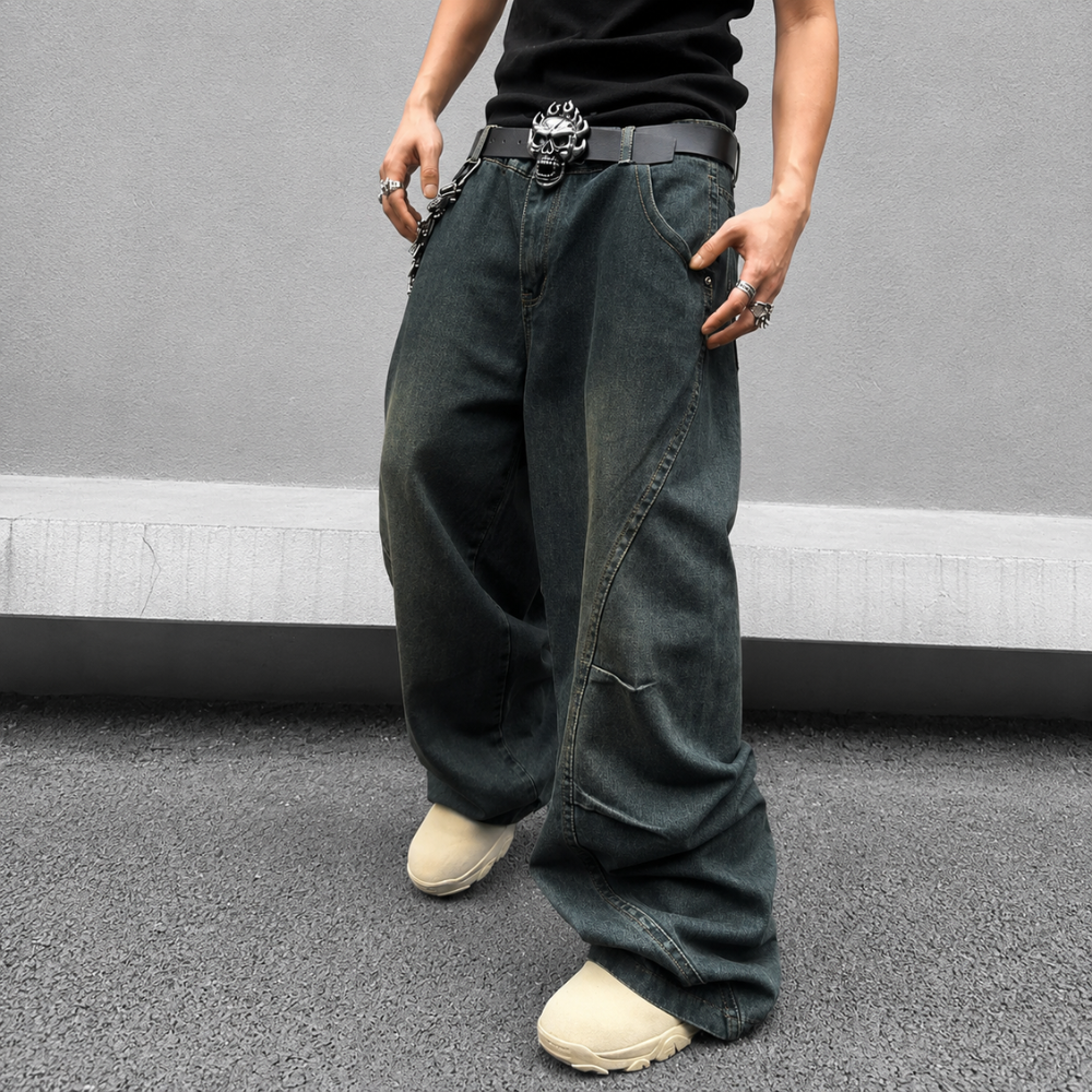 Structured Saturated Wide Cut Streetwear Pants