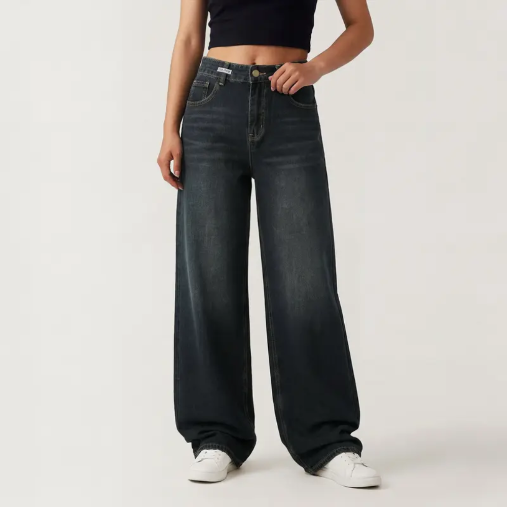 Wide Fit Baggy Jeans With Pockets For Women
