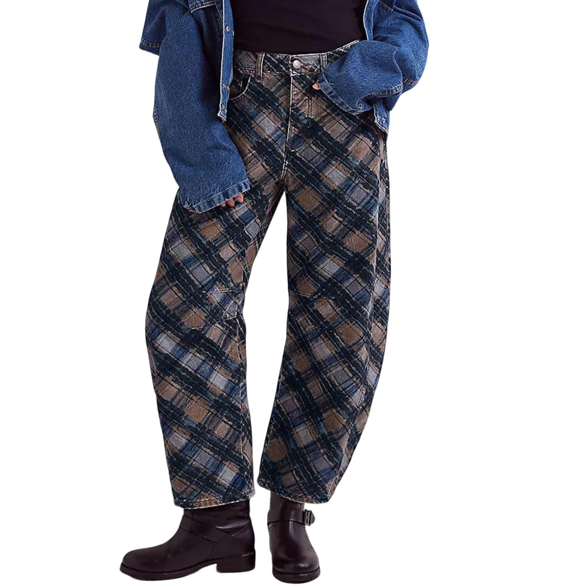 Striped Wide Leg Baggy Barrel Jeans for Women Y2K