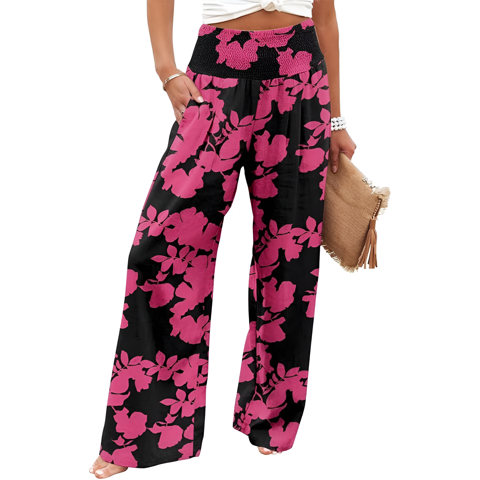 Casual High Rise Palazzo With Pocket For Women