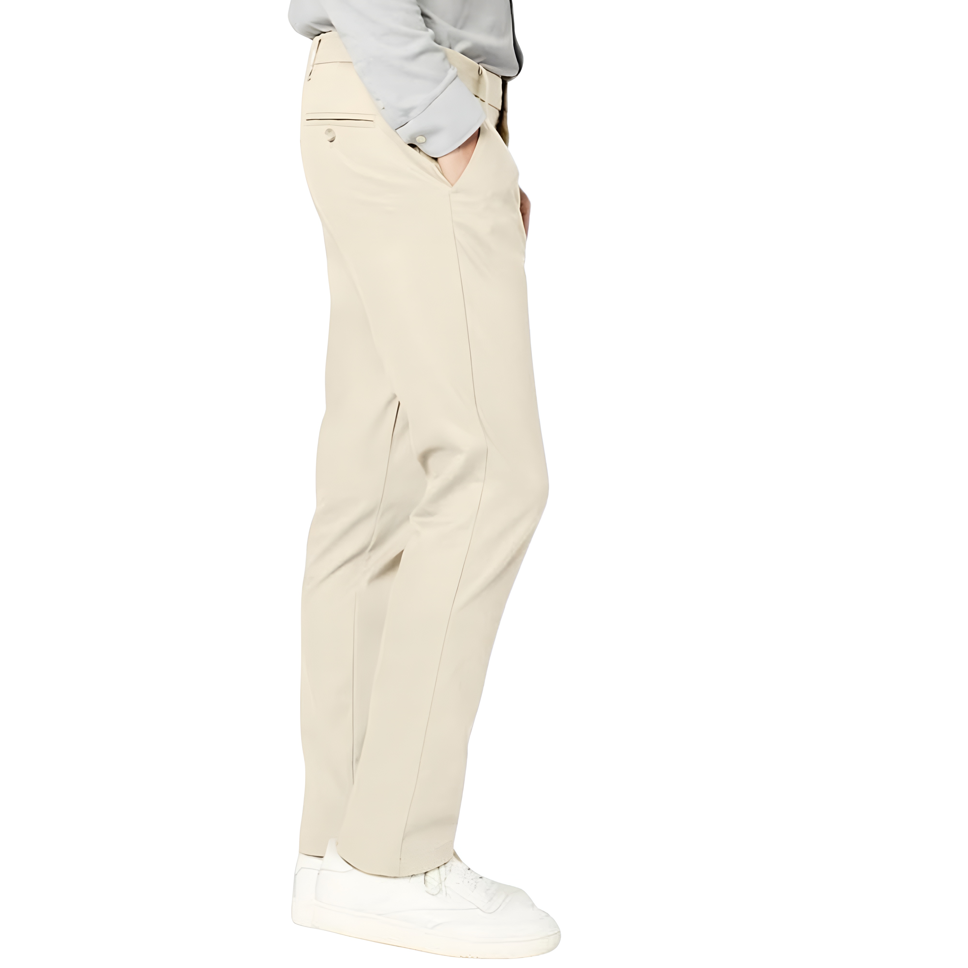Slim Fit Casual Pants With Flex Comfort And Zipper Closure For Men