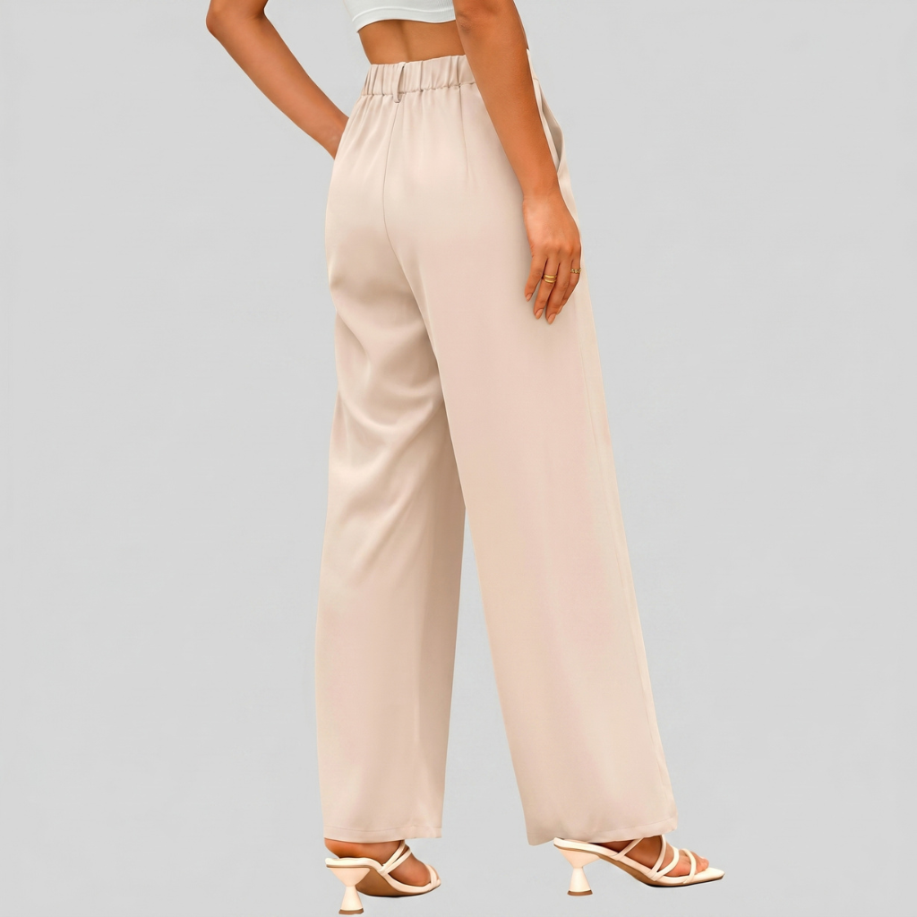 High Rise Casual Wide Loose Fit Palazzo Pants For Women Summer Wear