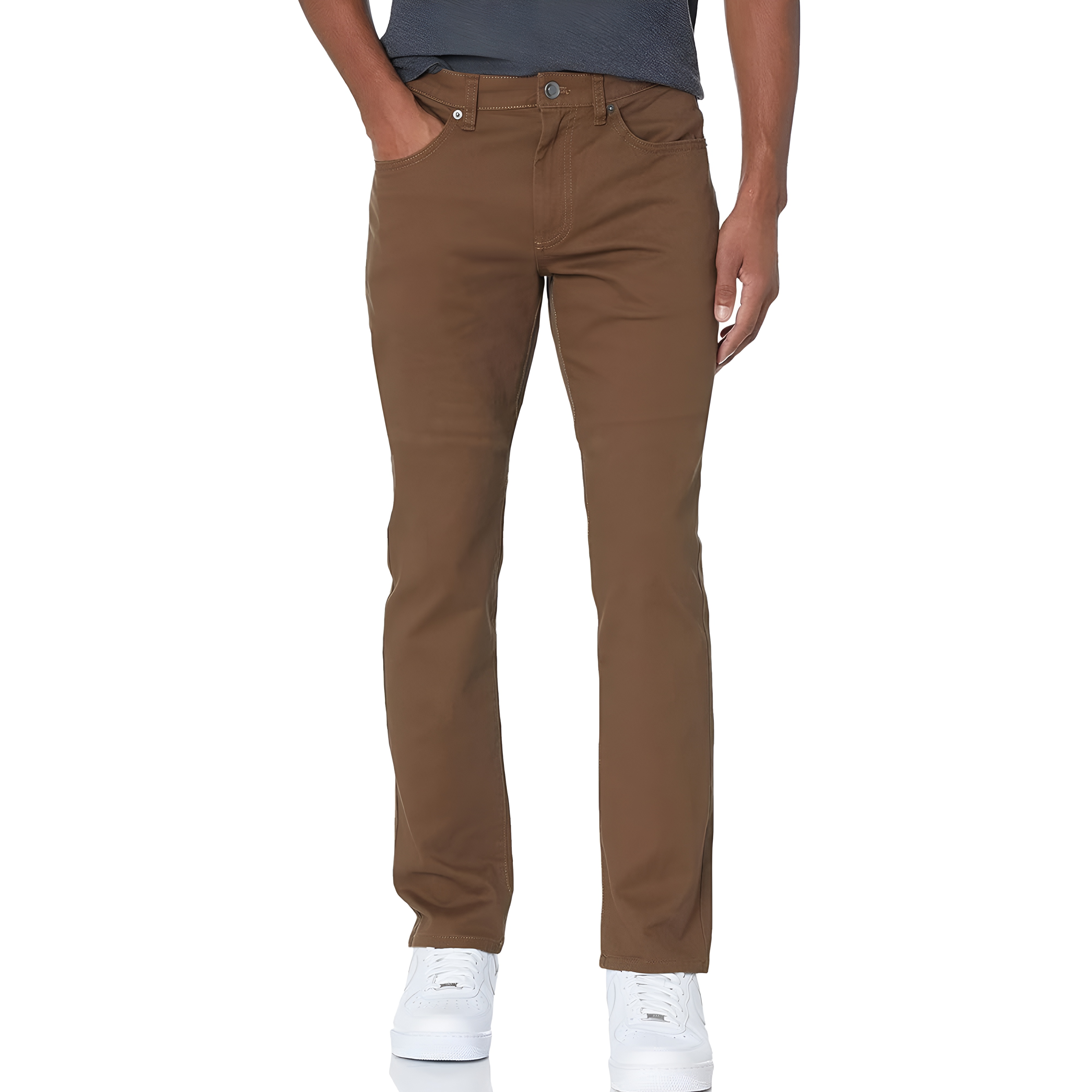 Stretch Twill Slim Fit Casual Pants With Five Pocket Design For Men