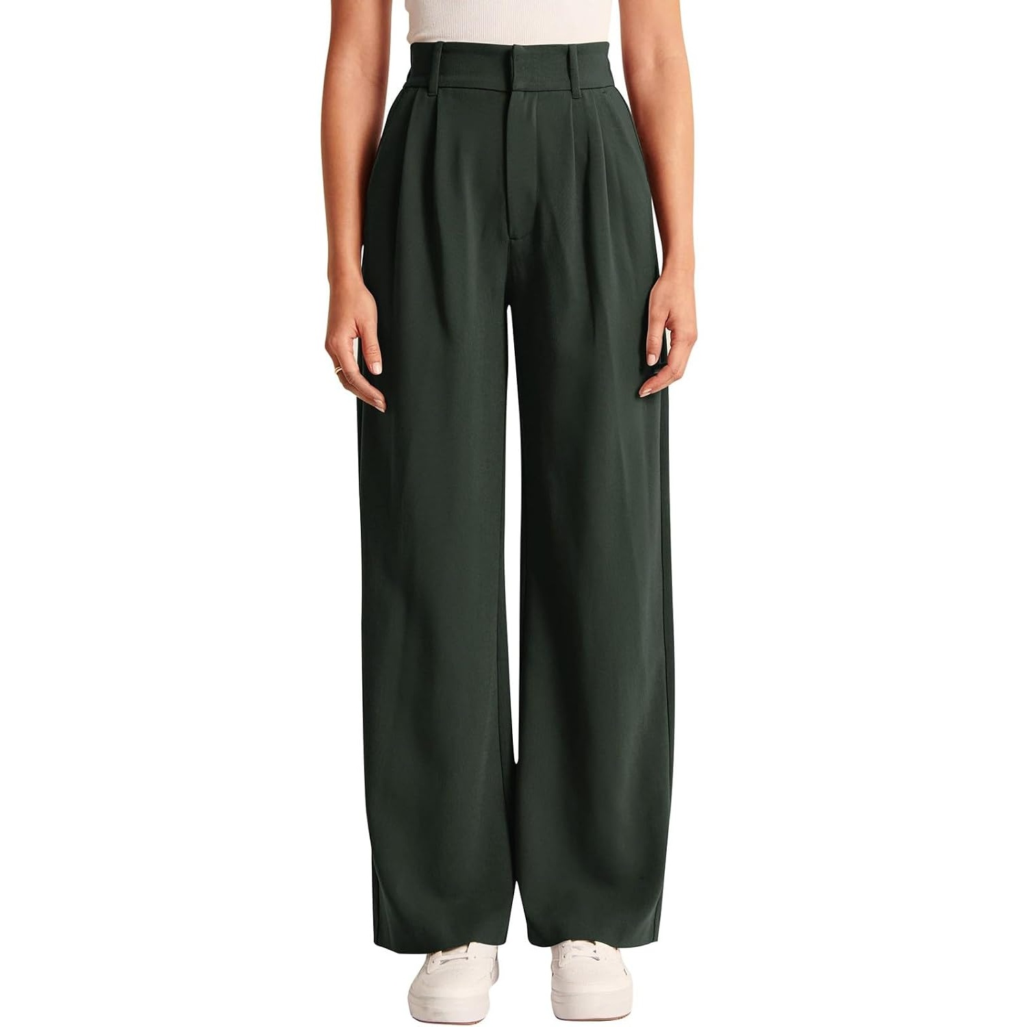 Solid Casual Pants With Pocket For Women