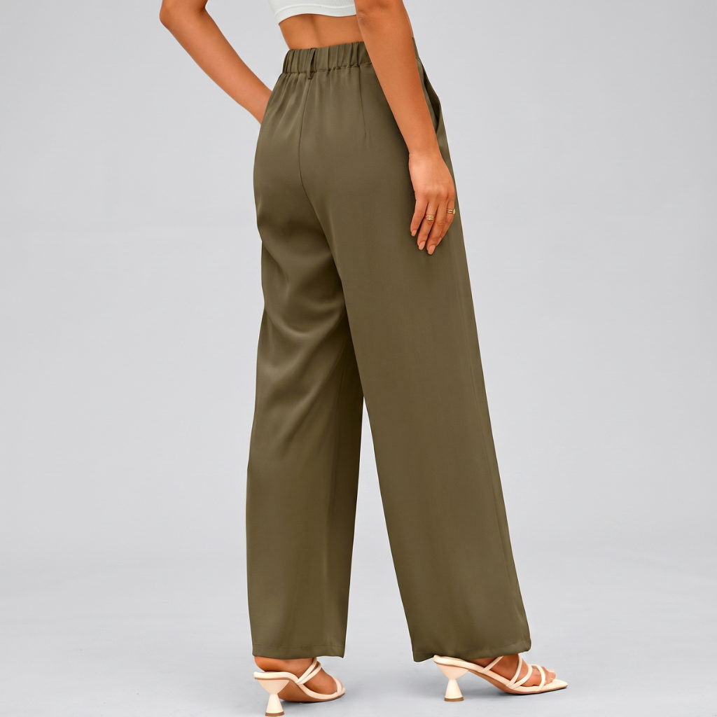 High Rise Casual Wide Loose Fit Palazzo Pants For Women Summer Wear