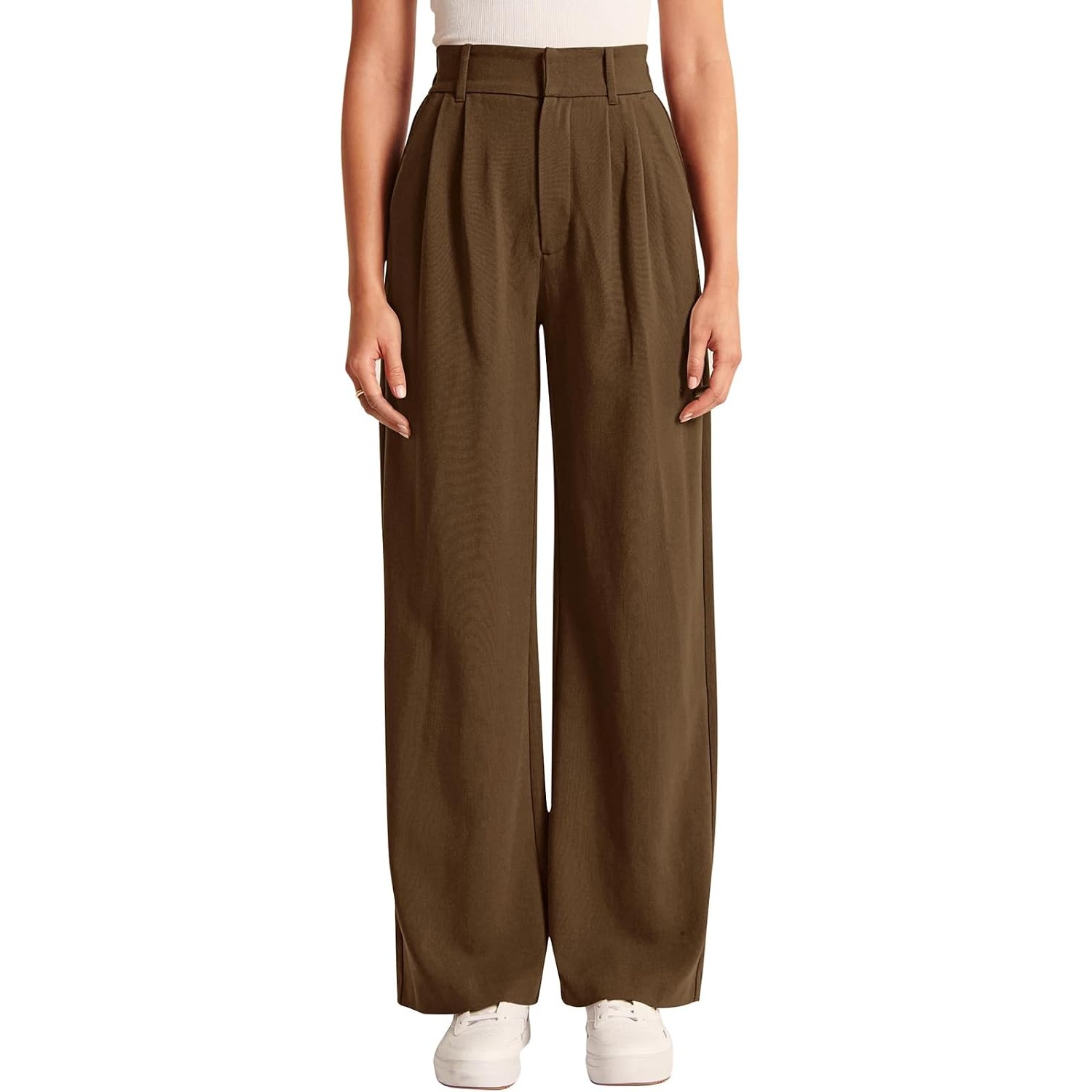 Solid Casual Pants With Pocket For Women