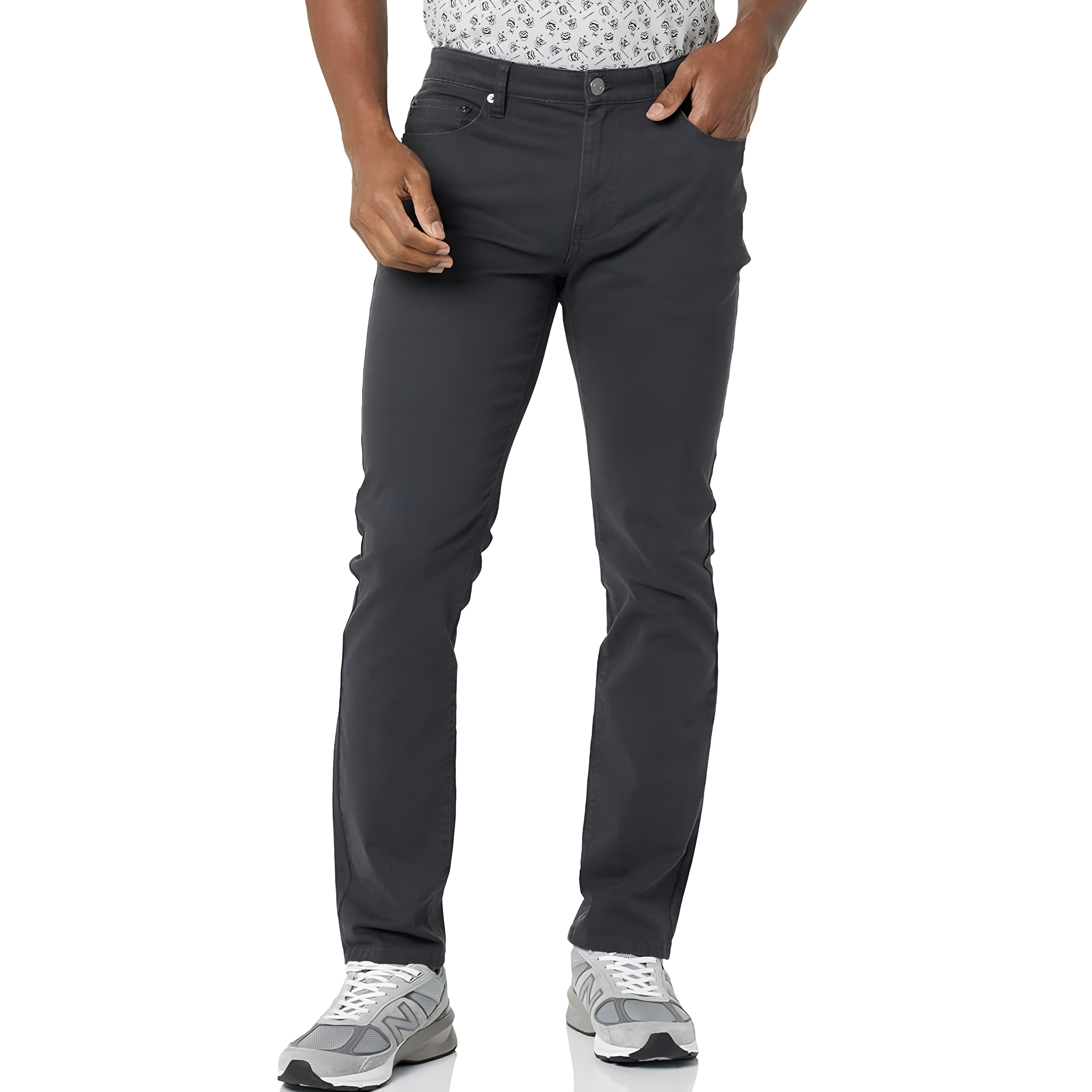 Stretch Twill Slim Fit Casual Pants With Five Pocket Design For Men