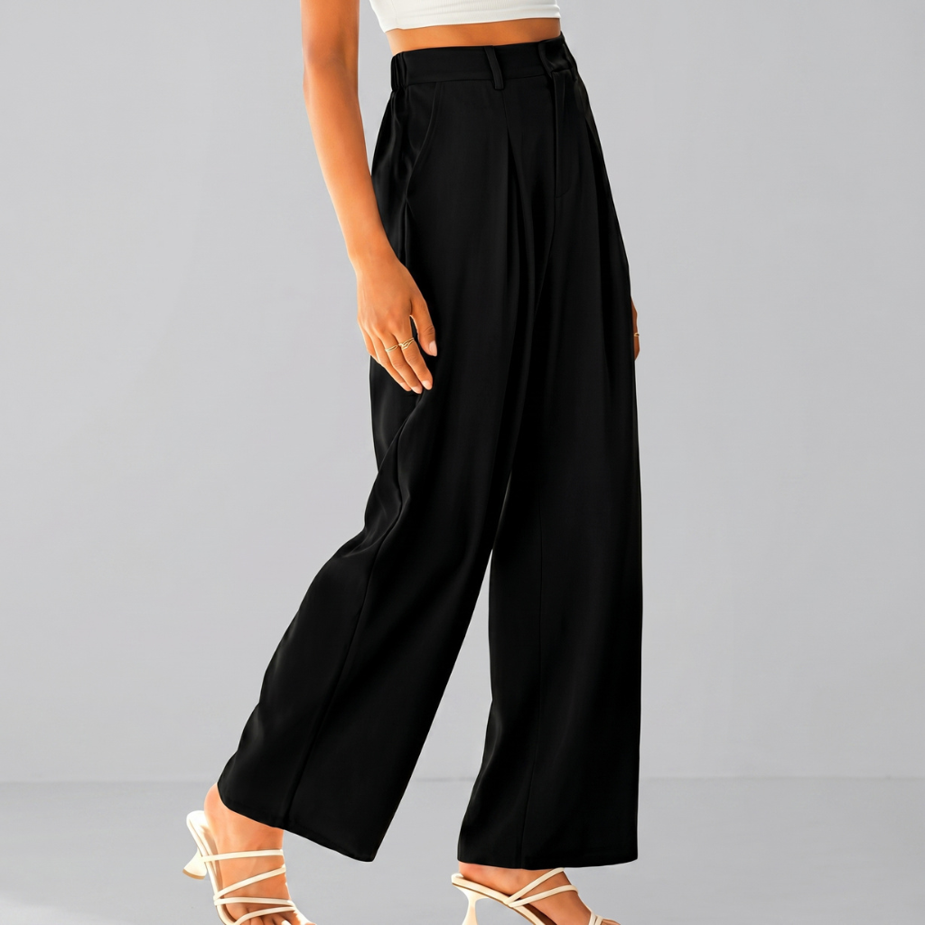 High Rise Casual Wide Loose Fit Palazzo Pants For Women Summer Wear