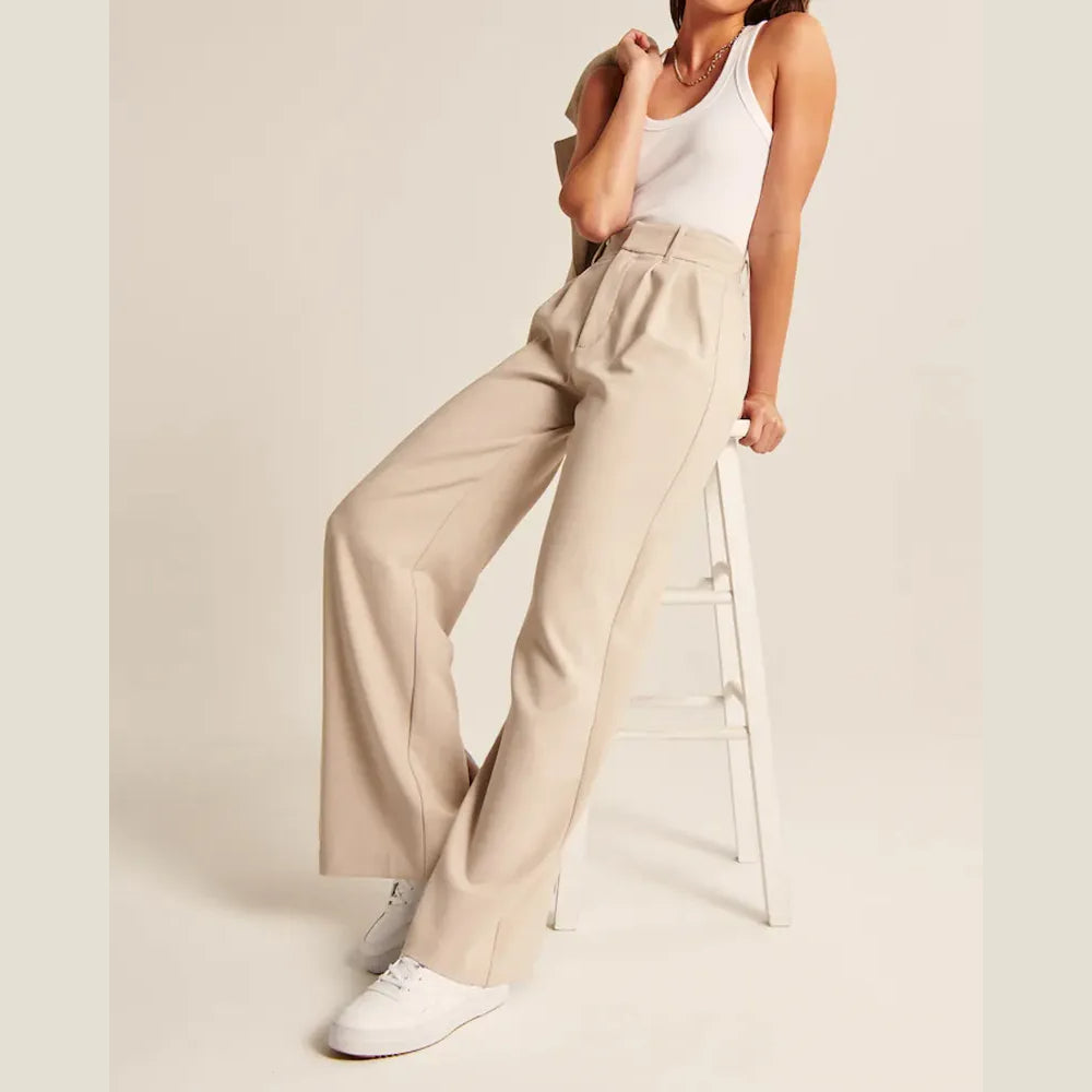 High Waist Tailored Wide Leg Pants-My Comfy Pant