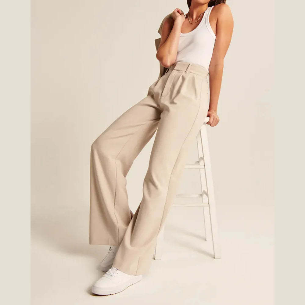 High Waist Tailored Wide Leg Pants-My Comfy Pant