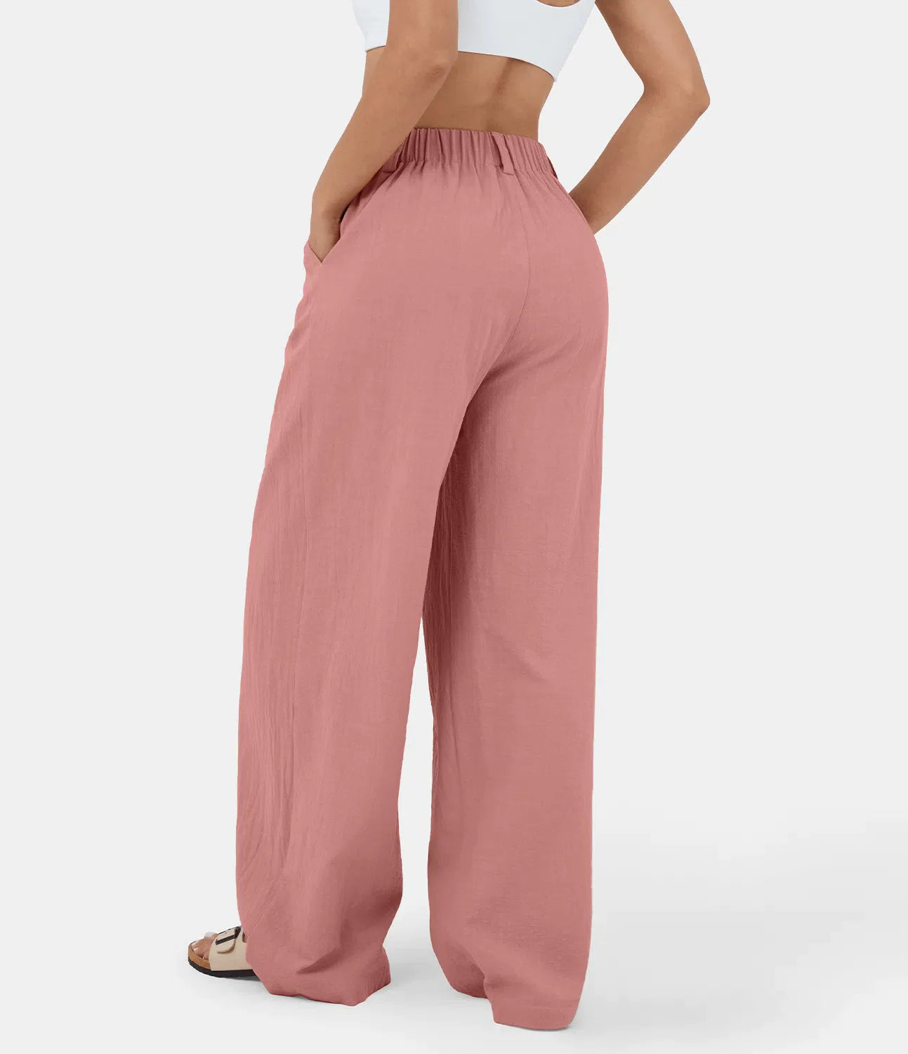 Flowy Solid Palazzo Pants With Side Pockets-My Comfy PantFlowy Solid Palazzo Pants With Side Pockets - Image 11