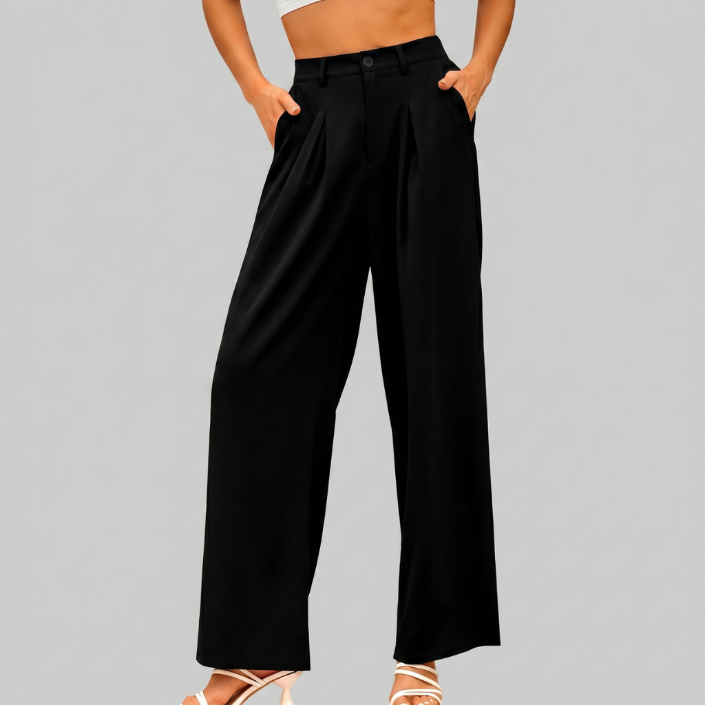 High Rise Casual Wide Loose Fit Palazzo Pants For Women Summer Wear