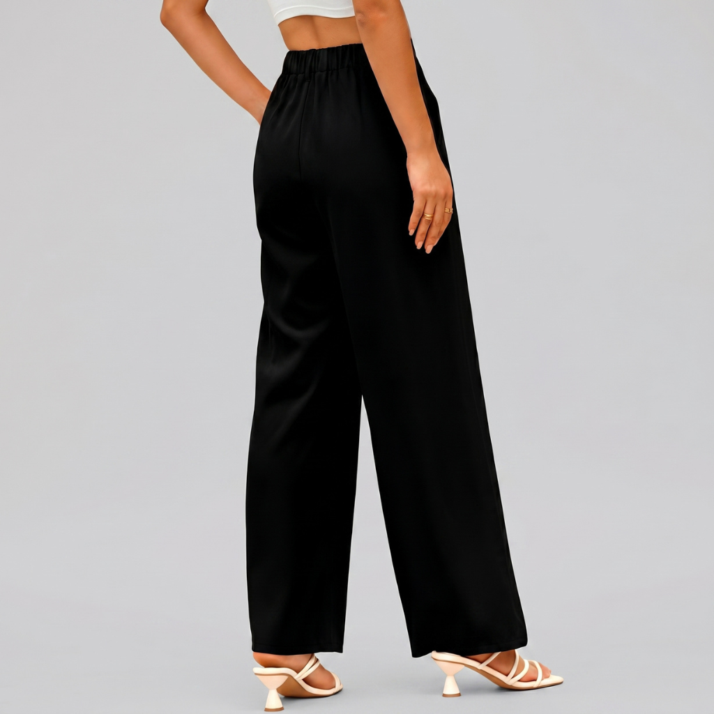 High Rise Casual Wide Loose Fit Palazzo Pants For Women Summer Wear