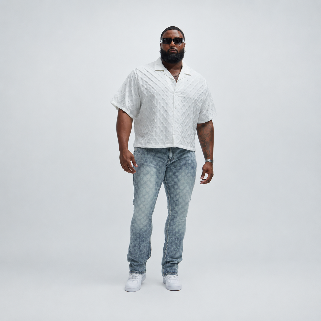 Stacked Slim Fit Flare Jeans For Men