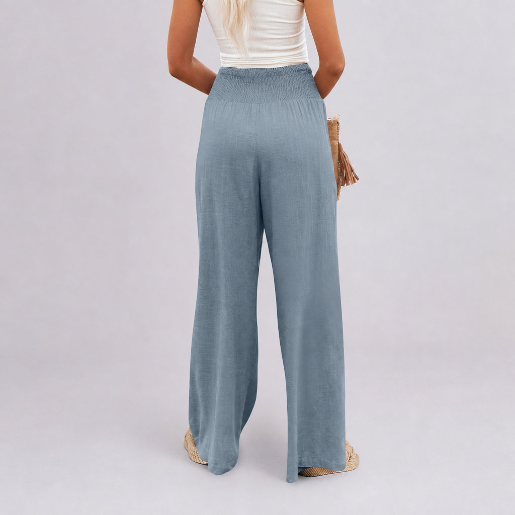 Casual Lounge Wide Loose Boho Linen Fit Pants For Women