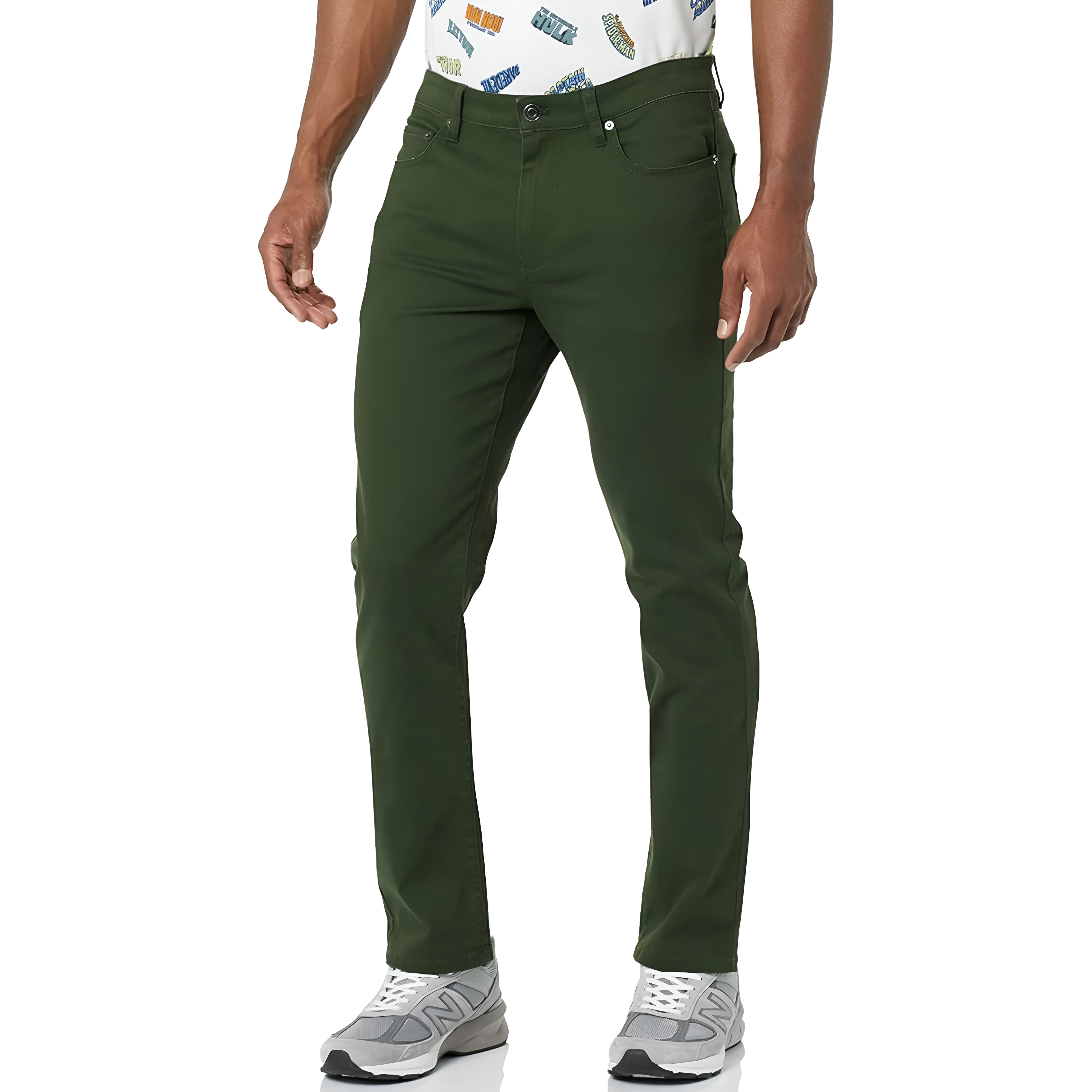 Stretch Twill Slim Fit Casual Pants With Five Pocket Design For Men