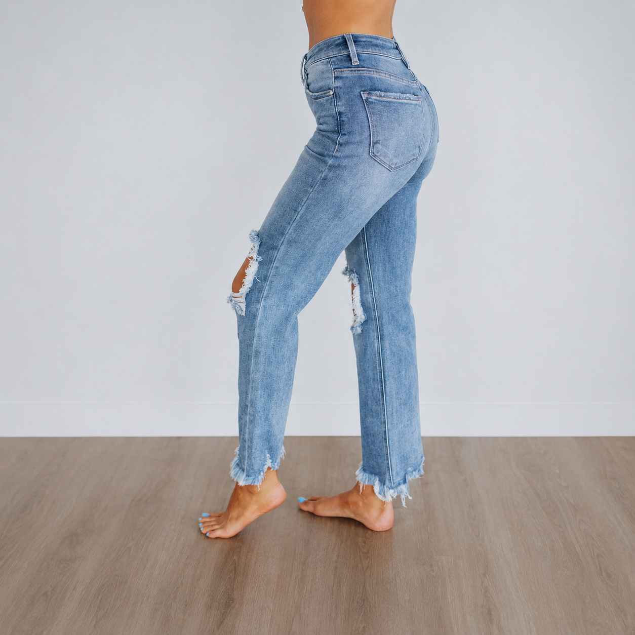Casual Wear High Rise Stretchy Jeans For Women