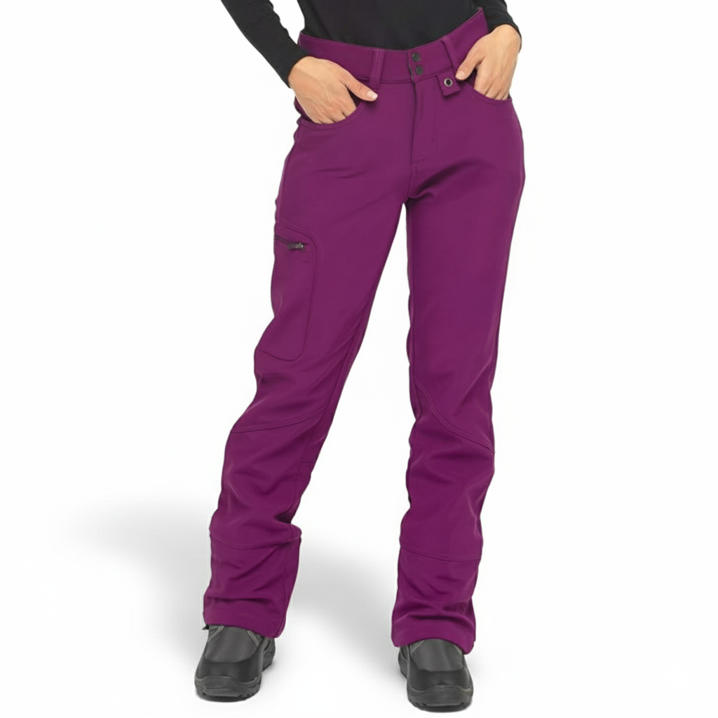 Fleece Lined Softshell Ski Snow Pants For Women
