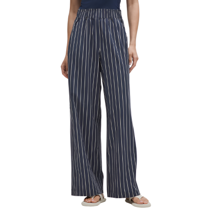 Stretch Woven Ruffle Waist Wide Leg Pants-My Comfy Pant