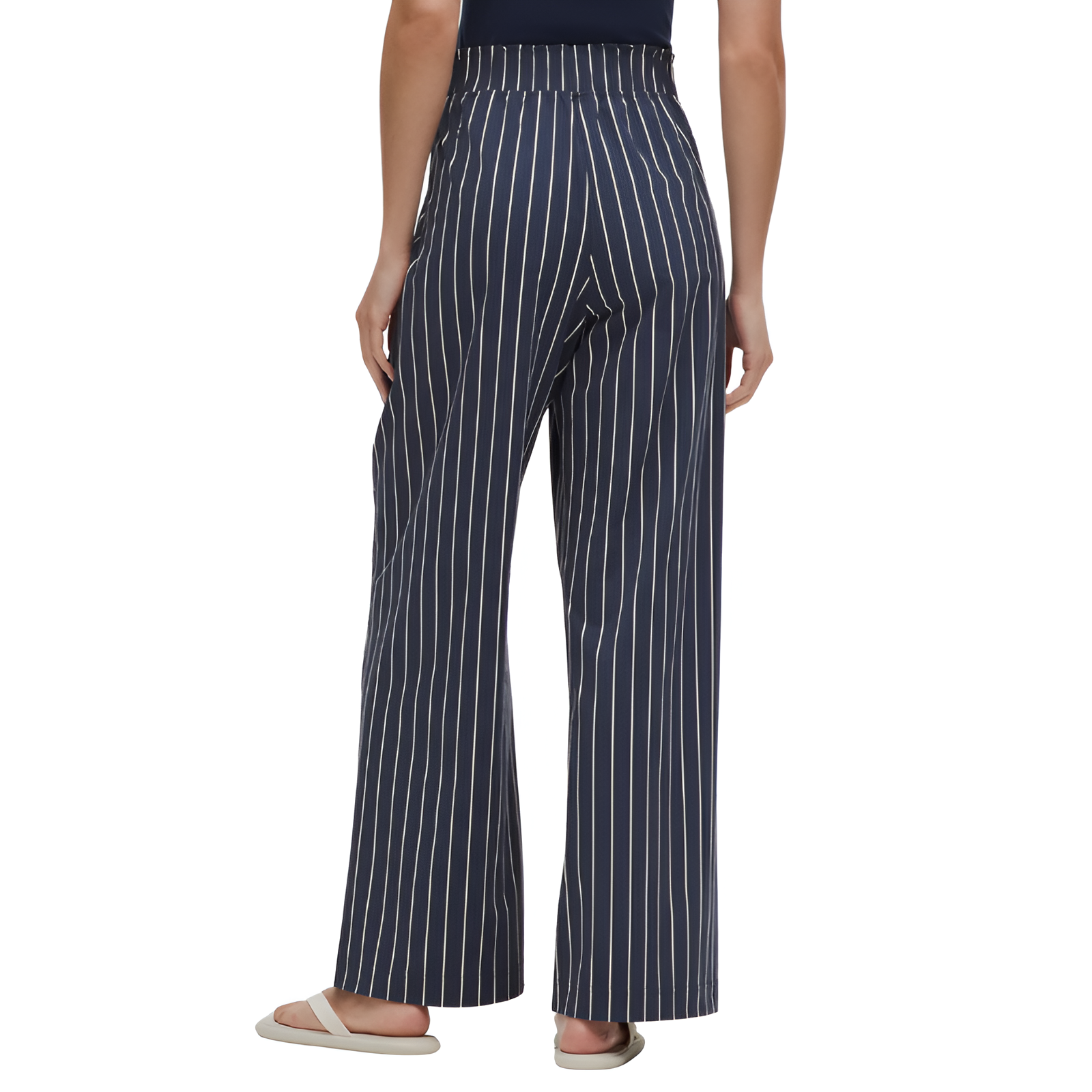 Stretch Woven Ruffle Waist Wide Leg Pants-My Comfy Pant
