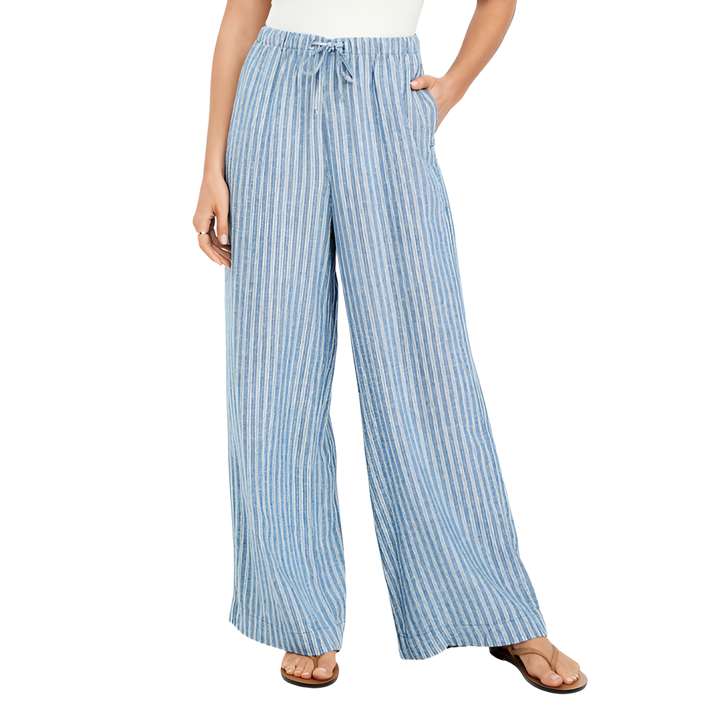 High Waisted Linen Blend Wide Leg Pants-My Comfy Pant