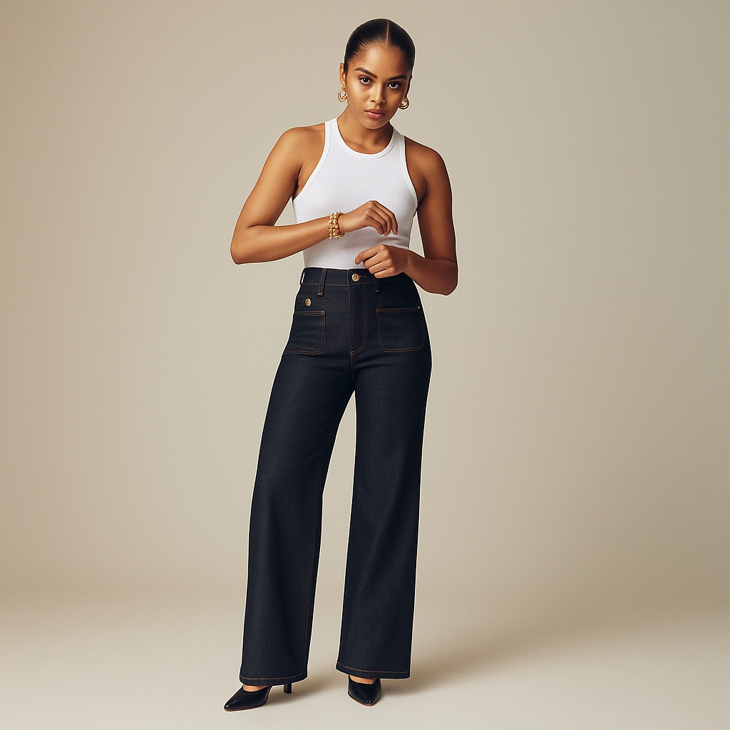 Vintage Style Sailor Wide Trousers-My Comfy PantVintage Style Sailor Wide Trousers - Image 3