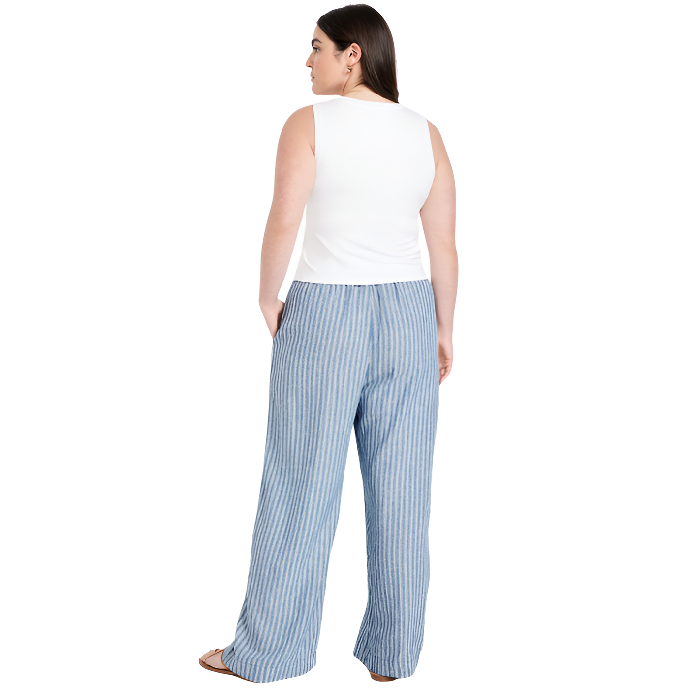 High Waisted Linen Blend Wide Leg Pants-My Comfy PantHigh Waisted Linen Blend Wide Leg Pants - Image 3