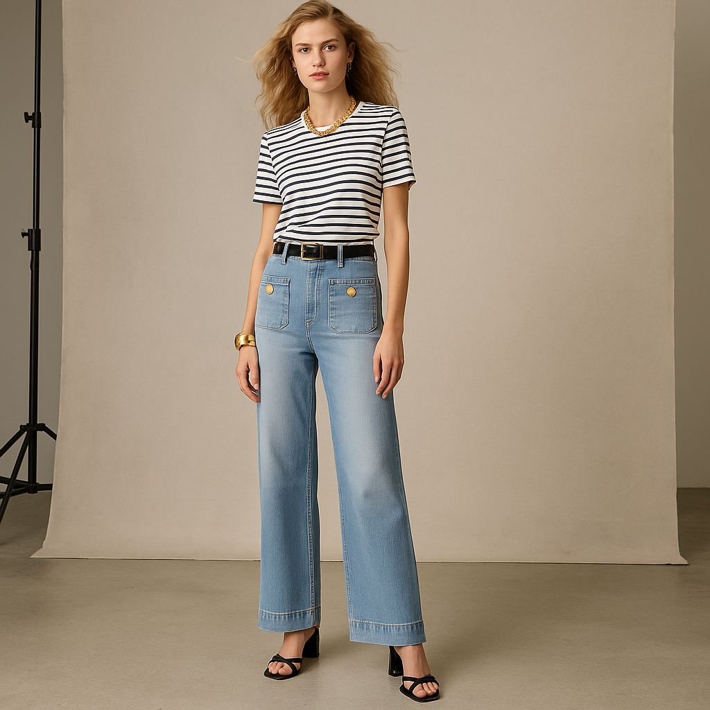 Vintage Style Sailor Wide Trousers-My Comfy PantVintage Style Sailor Wide Trousers - Image 4