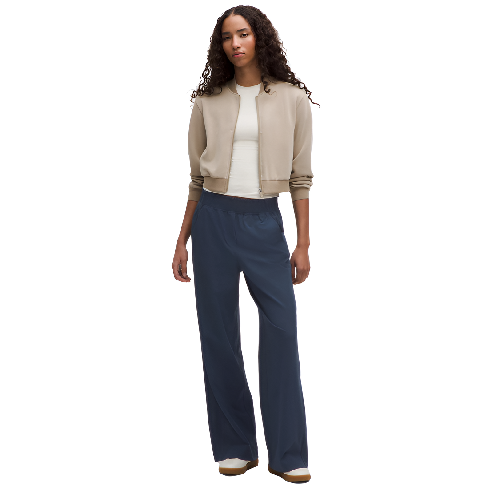 Stretch Woven Ruffle Waist Wide Leg Pants-My Comfy Pant
