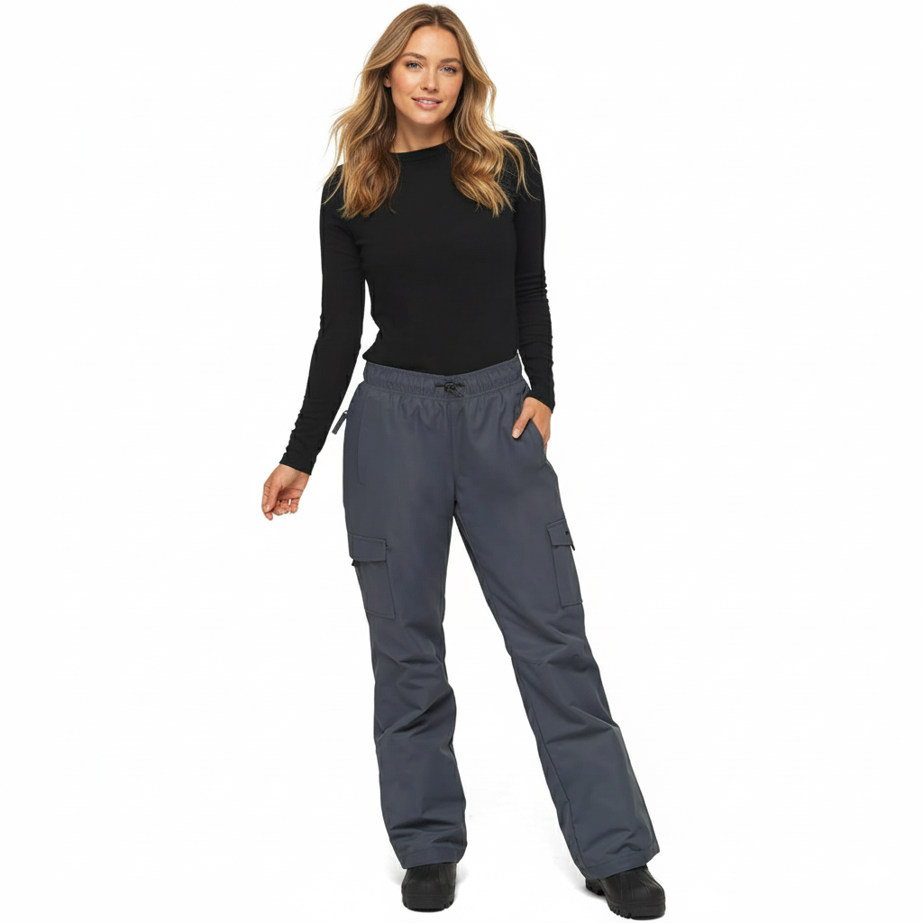 Fleece Lined Pull Over Cargo Snow Pants