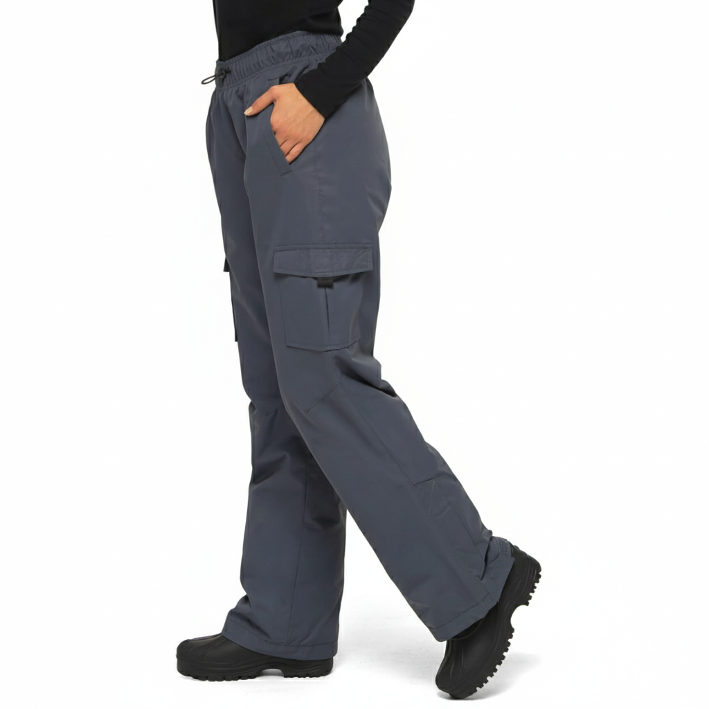 Fleece Lined Pull Over Cargo Snow Pants