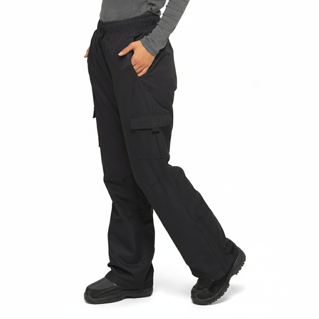 Fleece Lined Pull Over Cargo Snow Pants