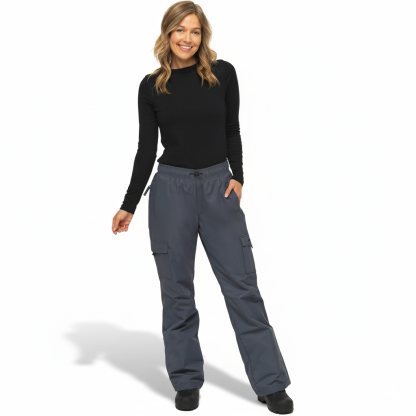 Fleece Lined Pull Over Cargo Snow Pants