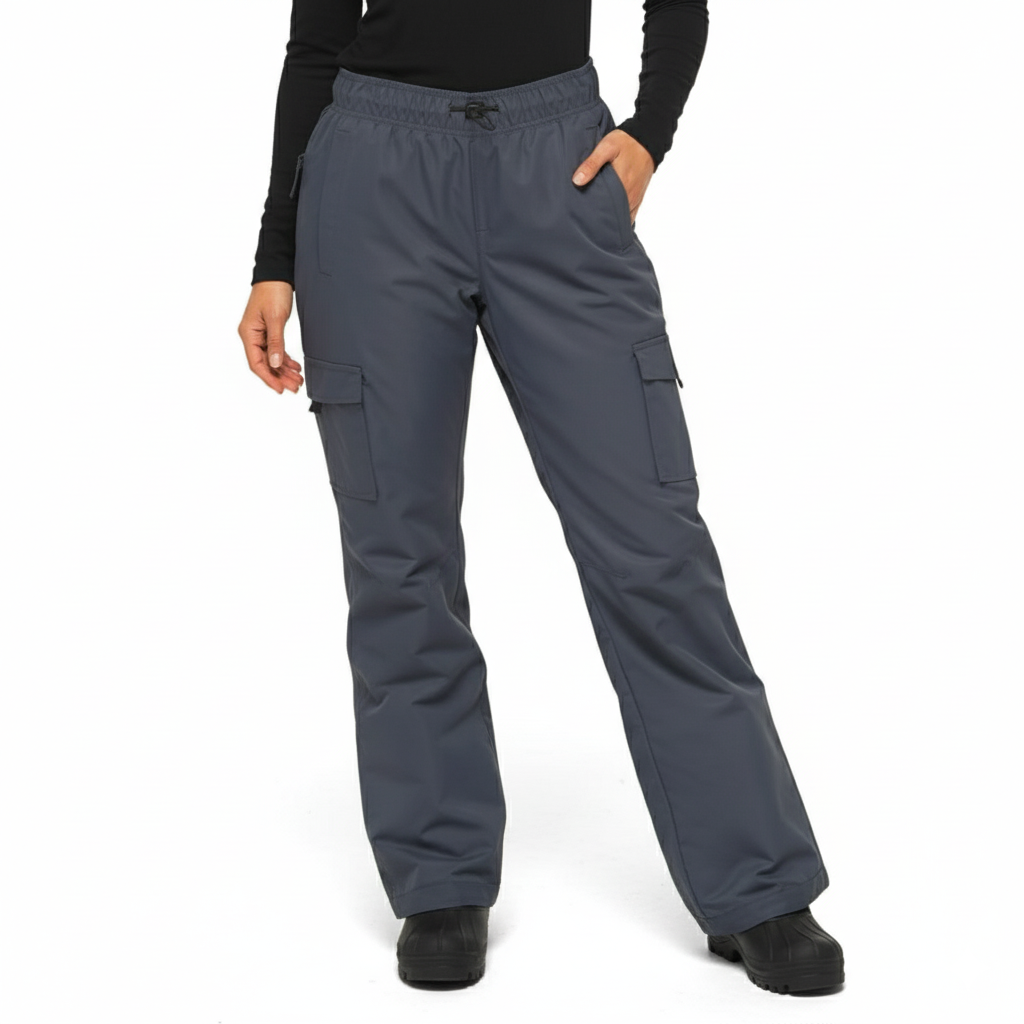 Fleece Lined Pull Over Cargo Snow Pants