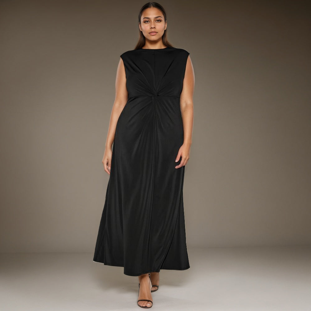 Twist Front Maxi Dress-My Comfy Pant