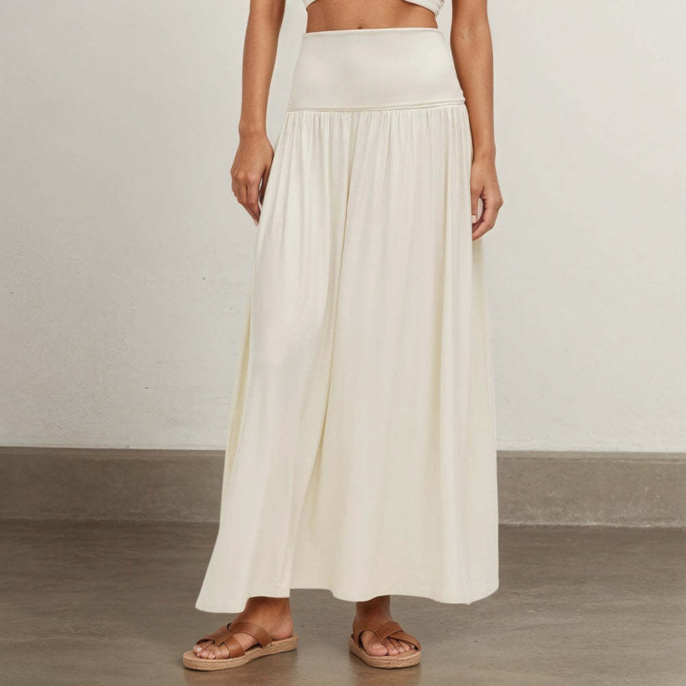 Crop Top And Maxi Skirt Dress-My Comfy Pant