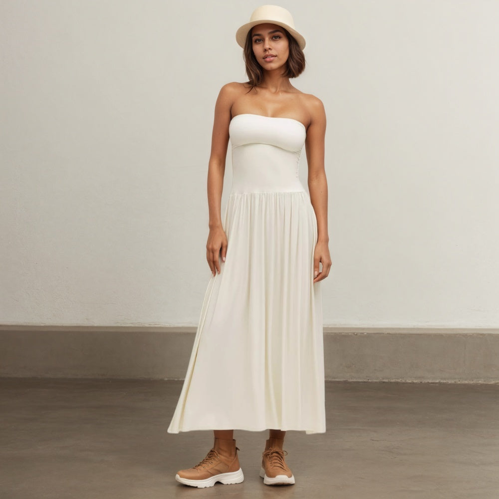 Crop Top And Maxi Skirt Dress-My Comfy Pant