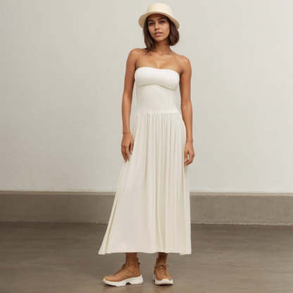 Crop Top And Maxi Skirt Dress-My Comfy Pant