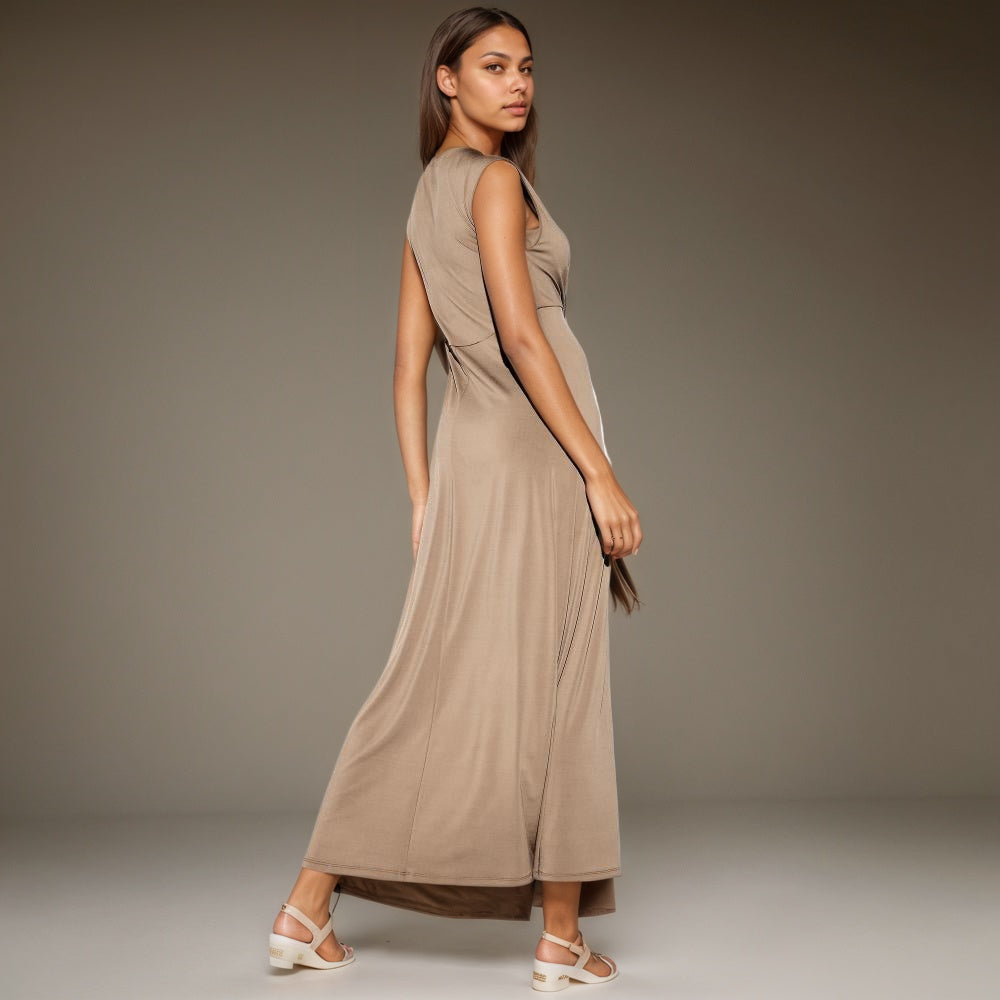 Twist Front Maxi Dress-My Comfy Pant