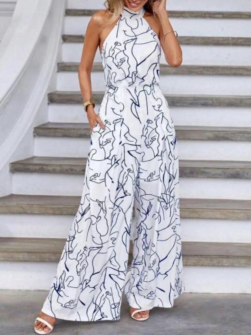 Abstract Line Art Jumpsuit-My Comfy Pant