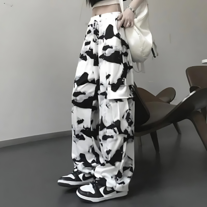 Abstract Print Cargo Pants-My Comfy Pant