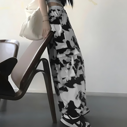 Abstract Print Cargo Pants-My Comfy Pant