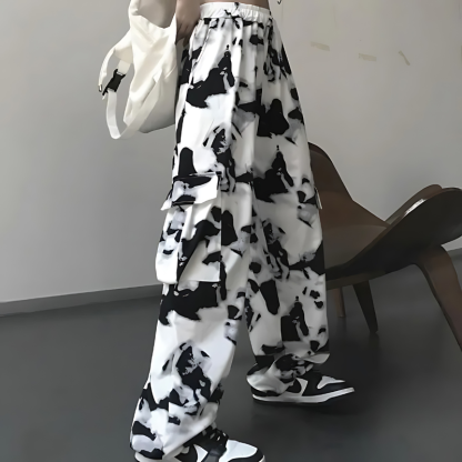 Abstract Print Cargo Pants-My Comfy Pant