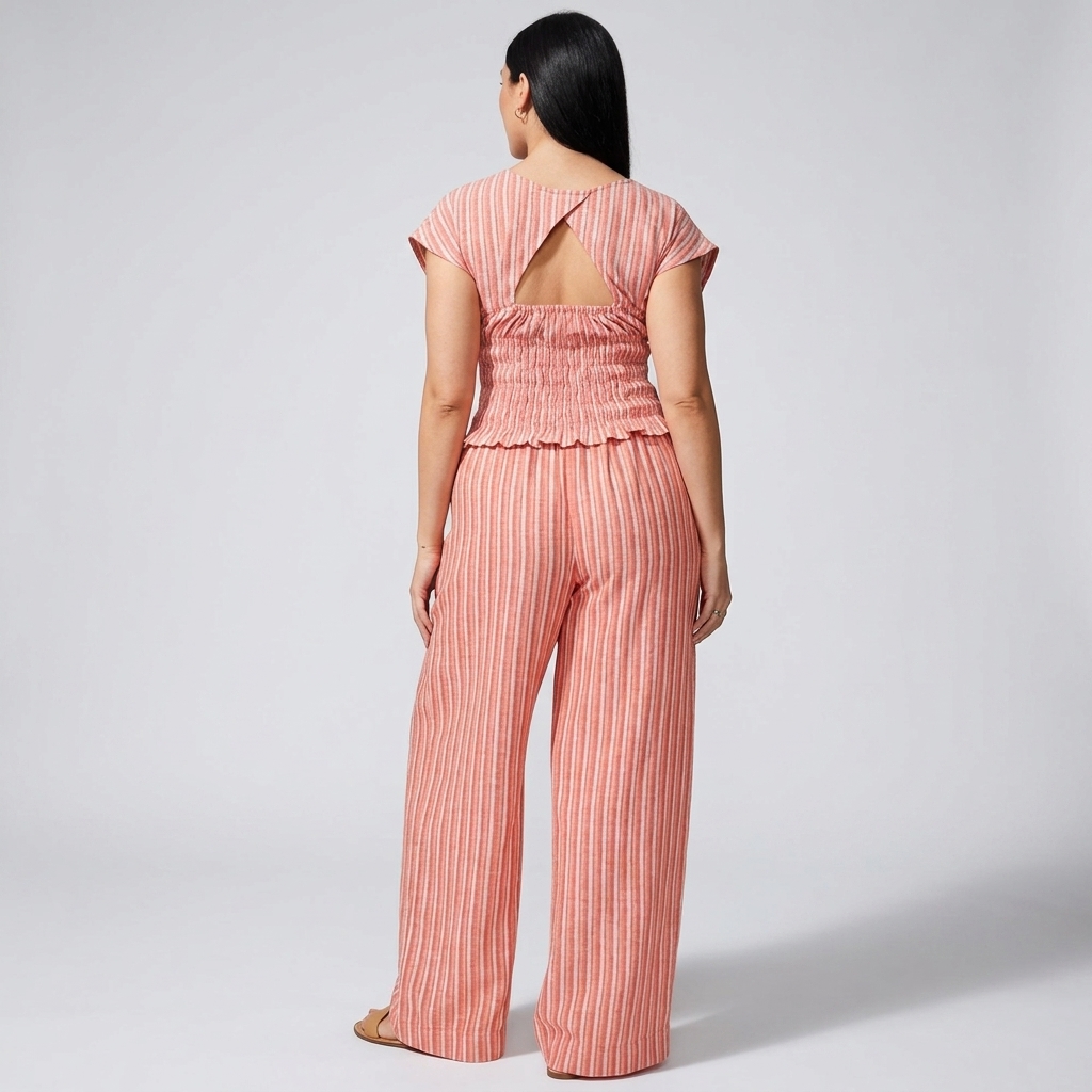 High-Waisted Linen-Blend Super Wide-Leg Pants