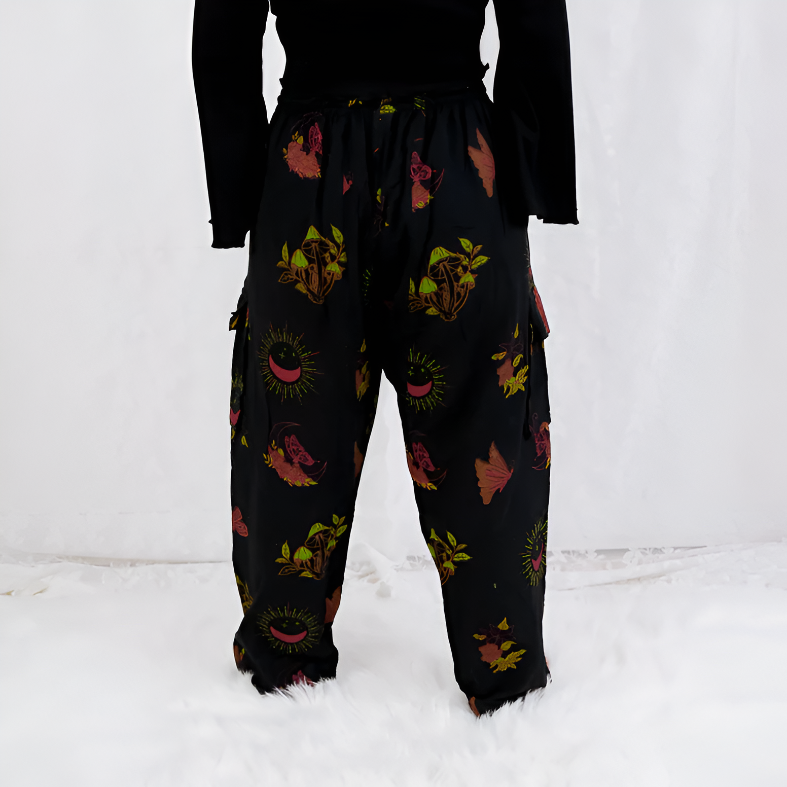 Artistic Print Handcrafted Cargo Pants