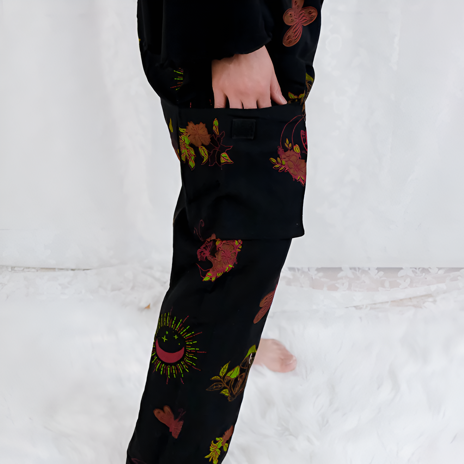 Artistic Print Handcrafted Cargo Pants