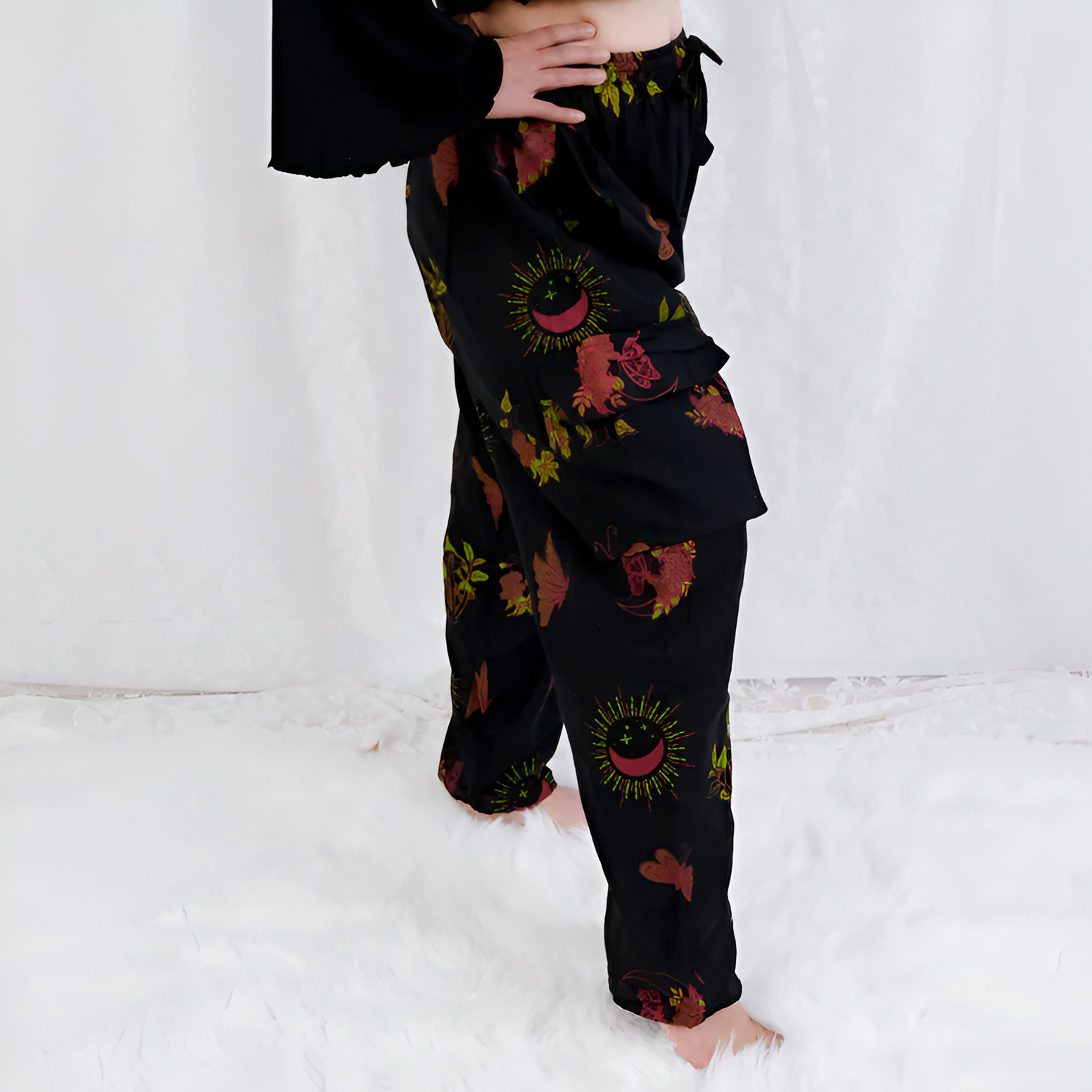 Artistic Print Handcrafted Cargo Pants