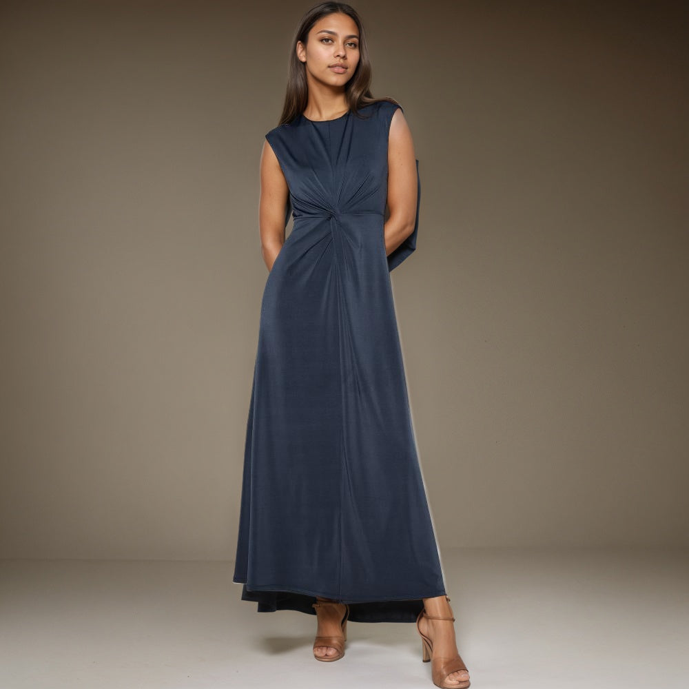 Sleeveless Twist Waist Maxi Dress