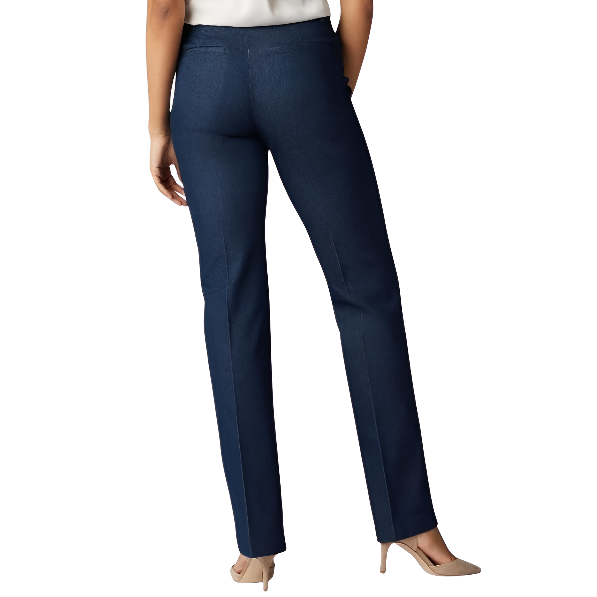 Mid Rise Regular Fit Work Trousers Pants For Women